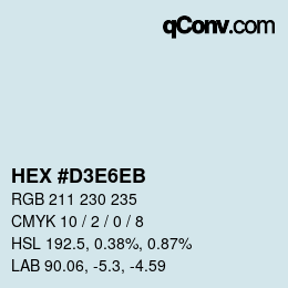 Color code: HEX #D3E6EB | qconv.com