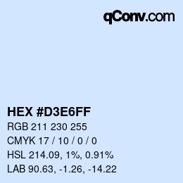 Color code: HEX #D3E6FF | qconv.com