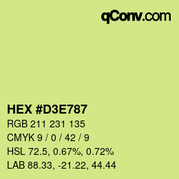 カラーコード: HEX #D3E787 | qconv.com