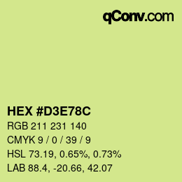 Color code: HEX #D3E78C | qconv.com