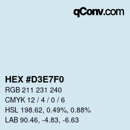 Color code: HEX #D3E7F0 | qconv.com