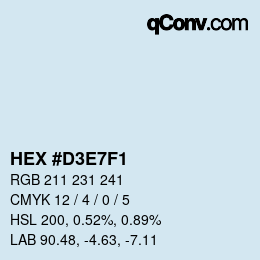 Color code: HEX #D3E7F1 | qconv.com