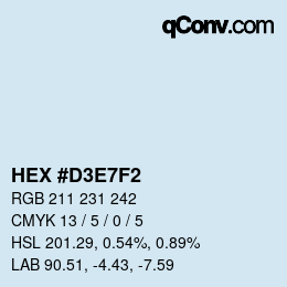 Color code: HEX #D3E7F2 | qconv.com