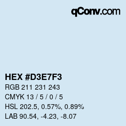 Color code: HEX #D3E7F3 | qconv.com
