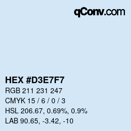 Color code: HEX #D3E7F7 | qconv.com
