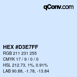 Color code: HEX #D3E7FF | qconv.com