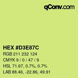 Color code: HEX #D3E87C | qconv.com