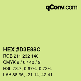 Color code: HEX #D3E88C | qconv.com