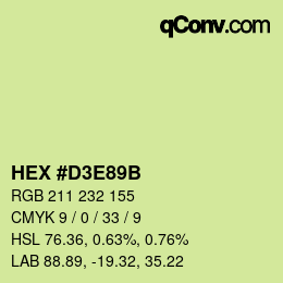 Color code: HEX #D3E89B | qconv.com