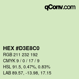Farbcode: HEX #D3E8C0 | qconv.com