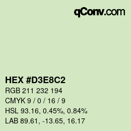 Color code: HEX #D3E8C2 | qconv.com
