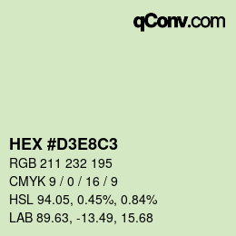 カラーコード: HEX #D3E8C3 | qconv.com