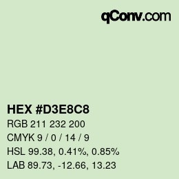 Color code: HEX #D3E8C8 | qconv.com