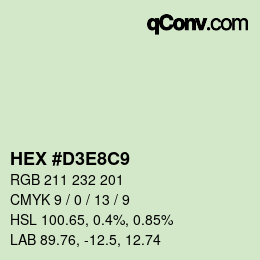 Color code: HEX #D3E8C9 | qconv.com