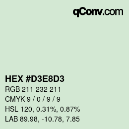 Color code: HEX #D3E8D3 | qconv.com