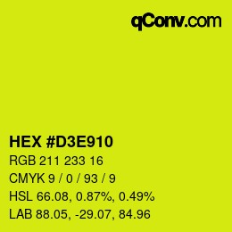 Color code: HEX #D3E910 | qconv.com