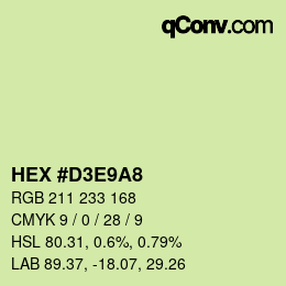 Farbcode: HEX #D3E9A8 | qconv.com