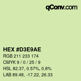 カラーコード: HEX #D3E9AE | qconv.com