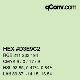 Color code: HEX #D3E9C2 | qconv.com