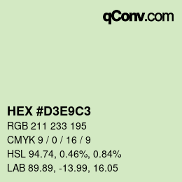 Color code: HEX #D3E9C3 | qconv.com