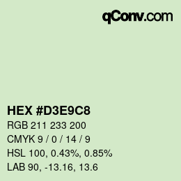 Color code: HEX #D3E9C8 | qconv.com