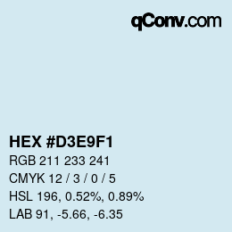 カラーコード: HEX #D3E9F1 | qconv.com