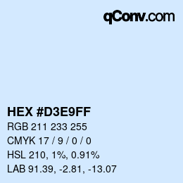 Color code: HEX #D3E9FF | qconv.com