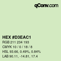 Color code: HEX #D3EAC1 | qconv.com