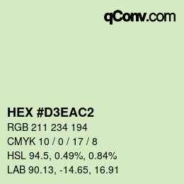 Color code: HEX #D3EAC2 | qconv.com