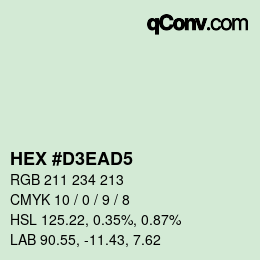 カラーコード: HEX #D3EAD5 | qconv.com
