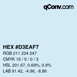 Color code: HEX #D3EAF7 | qconv.com