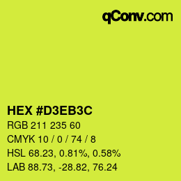 Color code: HEX #D3EB3C | qconv.com