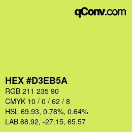Color code: HEX #D3EB5A | qconv.com
