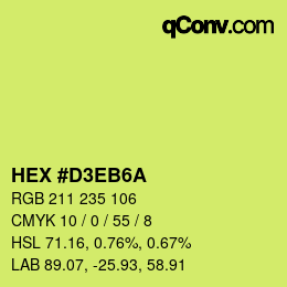 Color code: HEX #D3EB6A | qconv.com