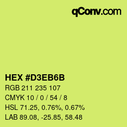 Farbcode: HEX #D3EB6B | qconv.com