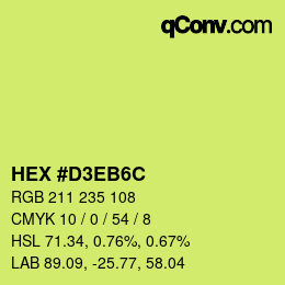 カラーコード: HEX #D3EB6C | qconv.com