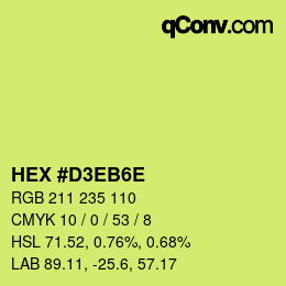 カラーコード: HEX #D3EB6E | qconv.com