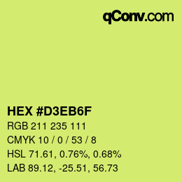 Color code: HEX #D3EB6F | qconv.com