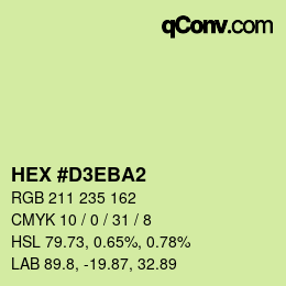 Color code: HEX #D3EBA2 | qconv.com