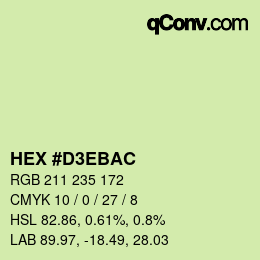 Color code: HEX #D3EBAC | qconv.com