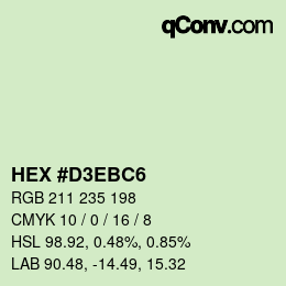 Color code: HEX #D3EBC6 | qconv.com