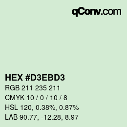 Color code: HEX #D3EBD3 | qconv.com