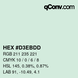 Color code: HEX #D3EBDD | qconv.com
