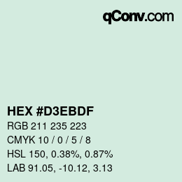 Color code: HEX #D3EBDF | qconv.com