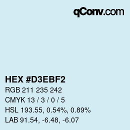 Color code: HEX #D3EBF2 | qconv.com