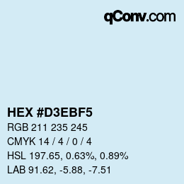 Color code: HEX #D3EBF5 | qconv.com