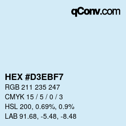 Color code: HEX #D3EBF7 | qconv.com