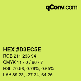 Color code: HEX #D3EC5E | qconv.com