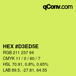 Código de color: HEX #D3ED5E | qconv.com