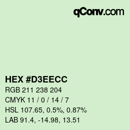 Color code: HEX #D3EECC | qconv.com